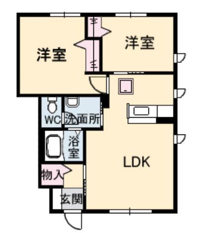 シャーメゾン国府Ｂ棟の間取り