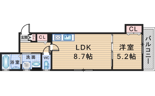 【豊中市曽根南町のアパートの間取り】