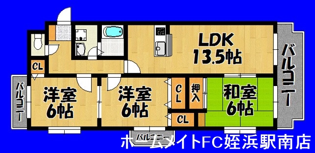 糸島市高田のマンションの間取り