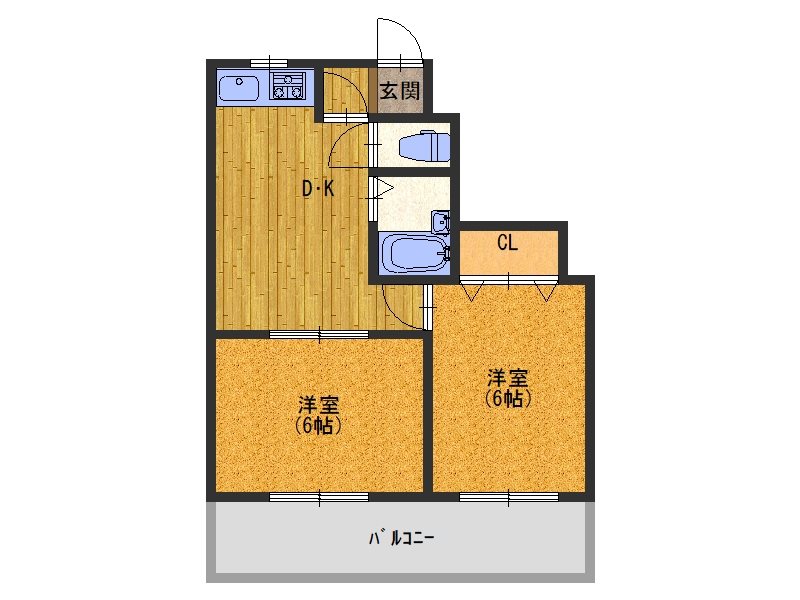 大阪市生野区巽西のマンションの間取り