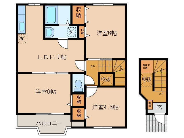 岩国市御庄のアパートの間取り