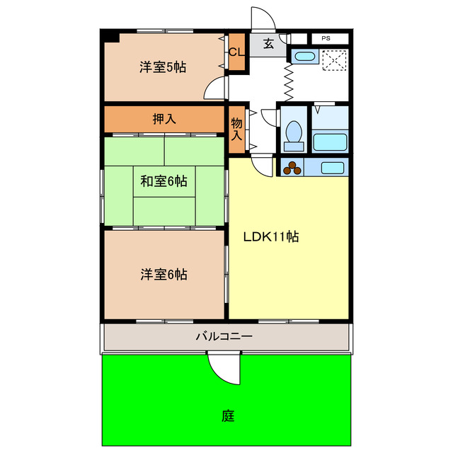 羽島市福寿町平方のマンションの間取り