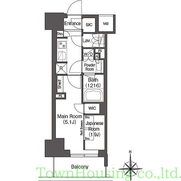 新宿区新宿のマンションの間取り