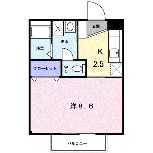 鹿児島市坂之上のアパートの間取り