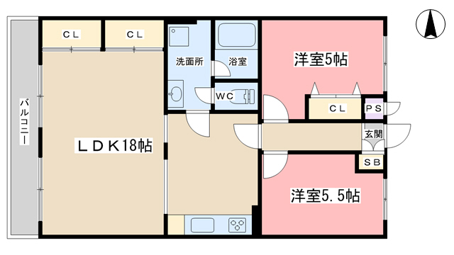 サンハイツ南志賀の間取り