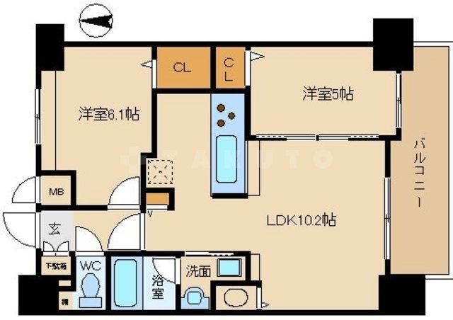 大阪市城東区鴫野西のマンションの間取り