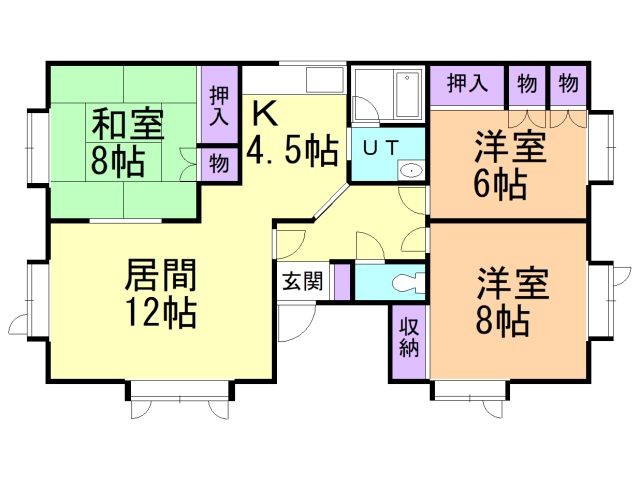 苫小牧市高砂町のアパートの間取り