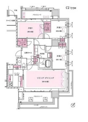 千代田区三番町のマンションの間取り