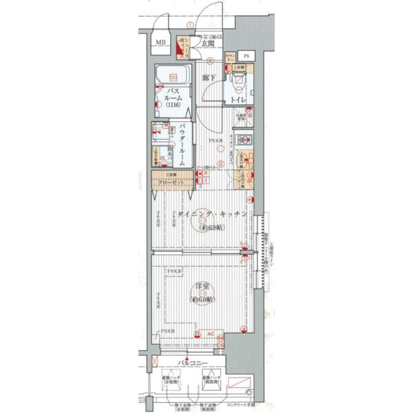 名古屋市西区菊井のマンションの間取り