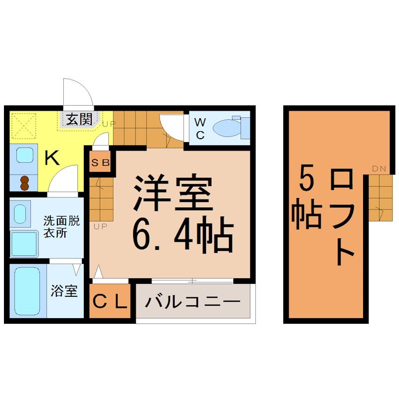 名古屋市名東区宝が丘のアパートの間取り