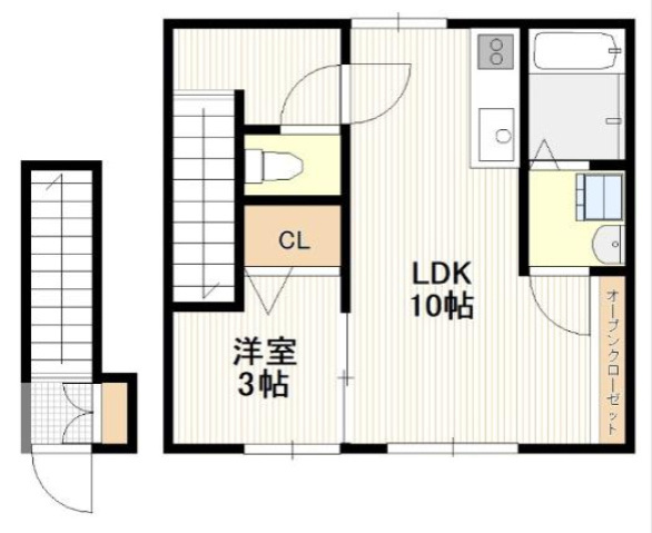 廿日市市佐方のアパートの間取り