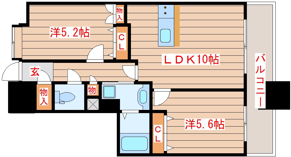 パークフラッツ五橋の間取り