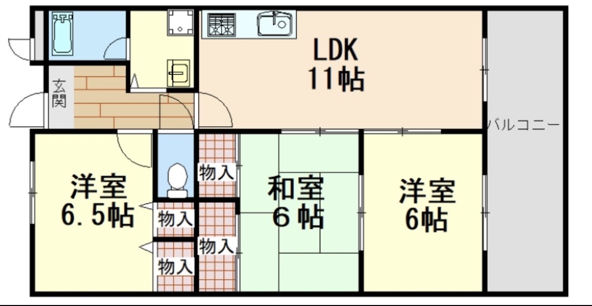 レジダンス牧主ニ番館の間取り