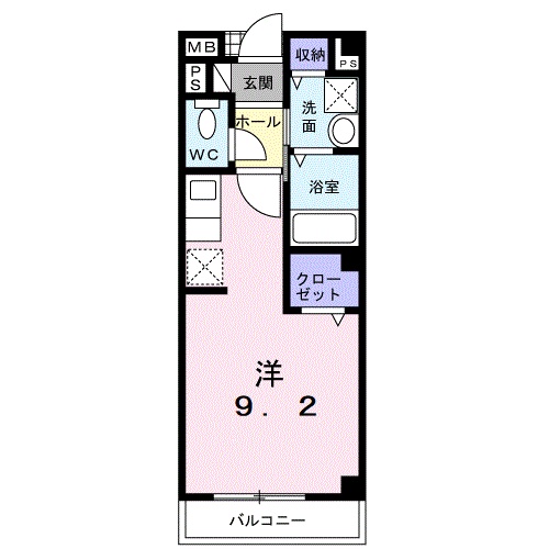 松江市東出雲町揖屋のアパートの間取り