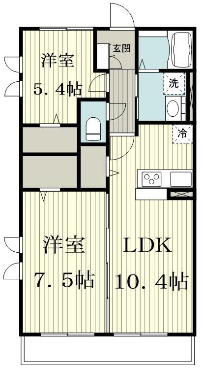 大和市下鶴間のアパートの間取り