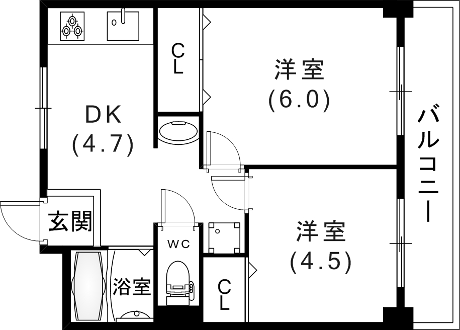 シティハイツ二宮の間取り