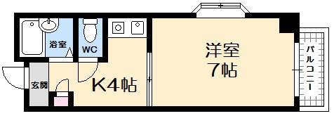 広島市西区東観音町のマンションの間取り