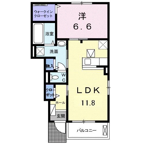 福山市本郷町のアパートの間取り