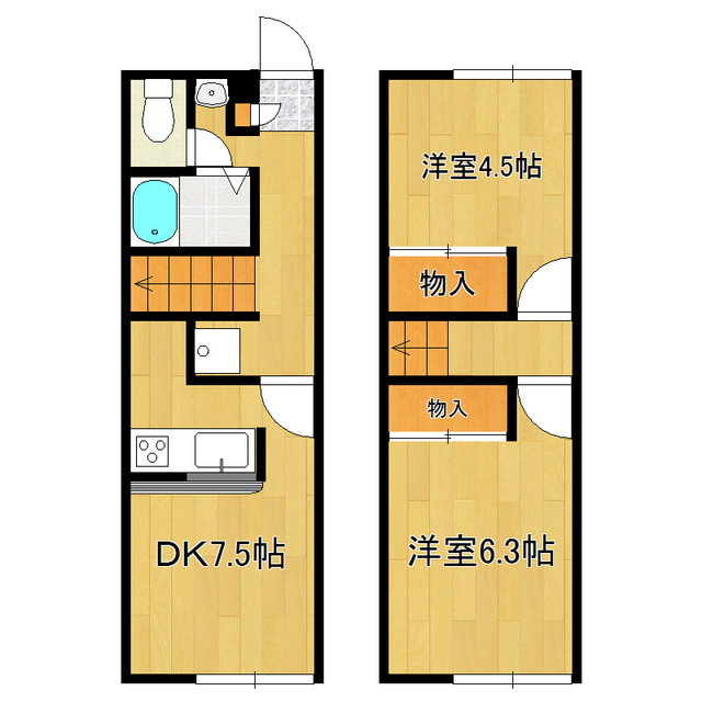 龍ケ崎市藤ケ丘のアパートの間取り