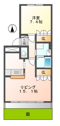 美濃加茂市蜂屋町中蜂屋のマンションの間取り