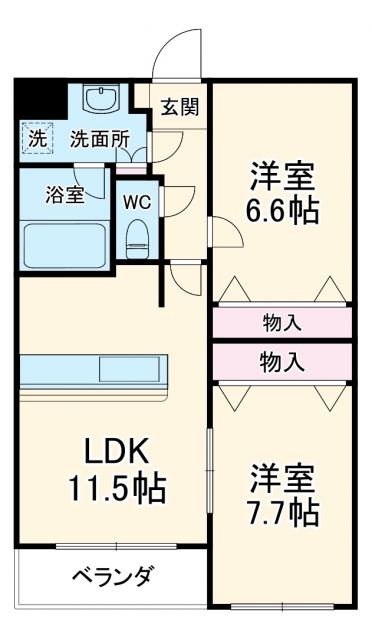 千葉県八千代市八千代台南１（マンション）の賃貸物件の間取り