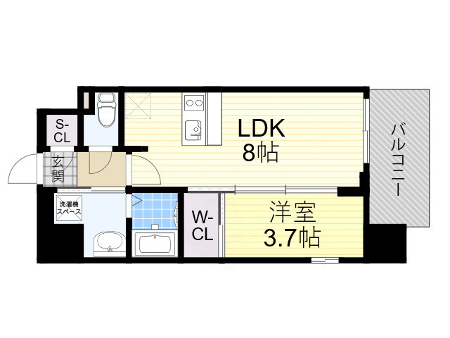 【大阪市住之江区浜口西のマンションの間取り】