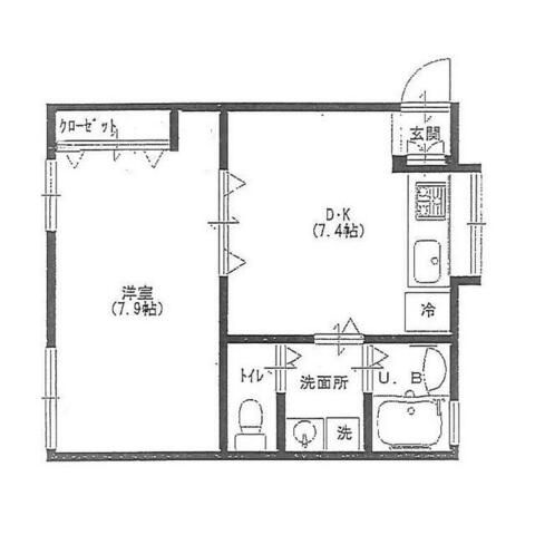 平塚市纒のアパートの間取り