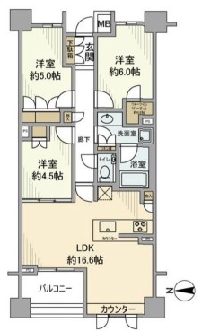 ザ・パークハウス市谷加賀町レジデンスの間取り