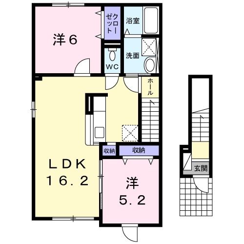 ＪＲ室蘭本線 東室蘭駅 バス乗車時間：16分 最寄りバス停で下車 徒歩3分 2階建 築13年の間取り写真