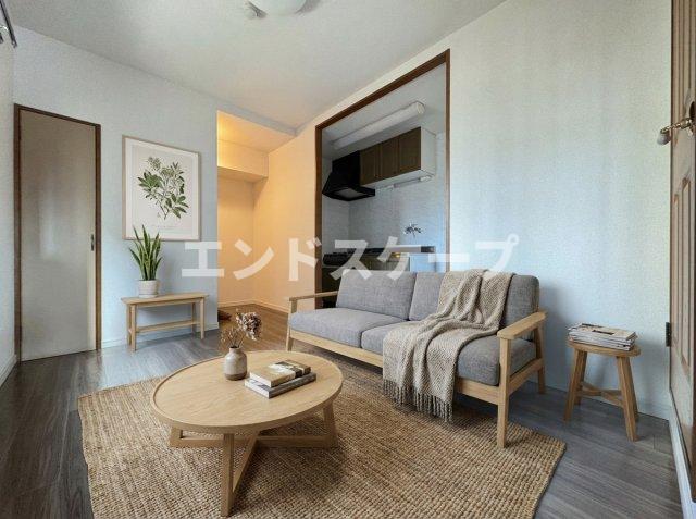 居室・リビング　家具はCGのイメージ画像になります。※実際に家具は付いており