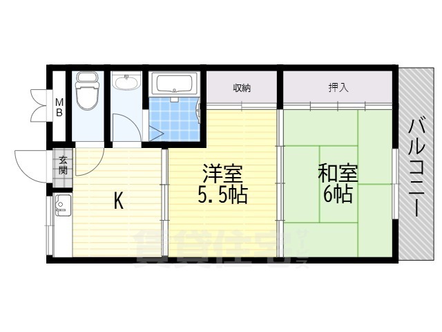 ＪＲ東海道本線 立花駅 徒歩12分 3階建 築35年の間取り写真