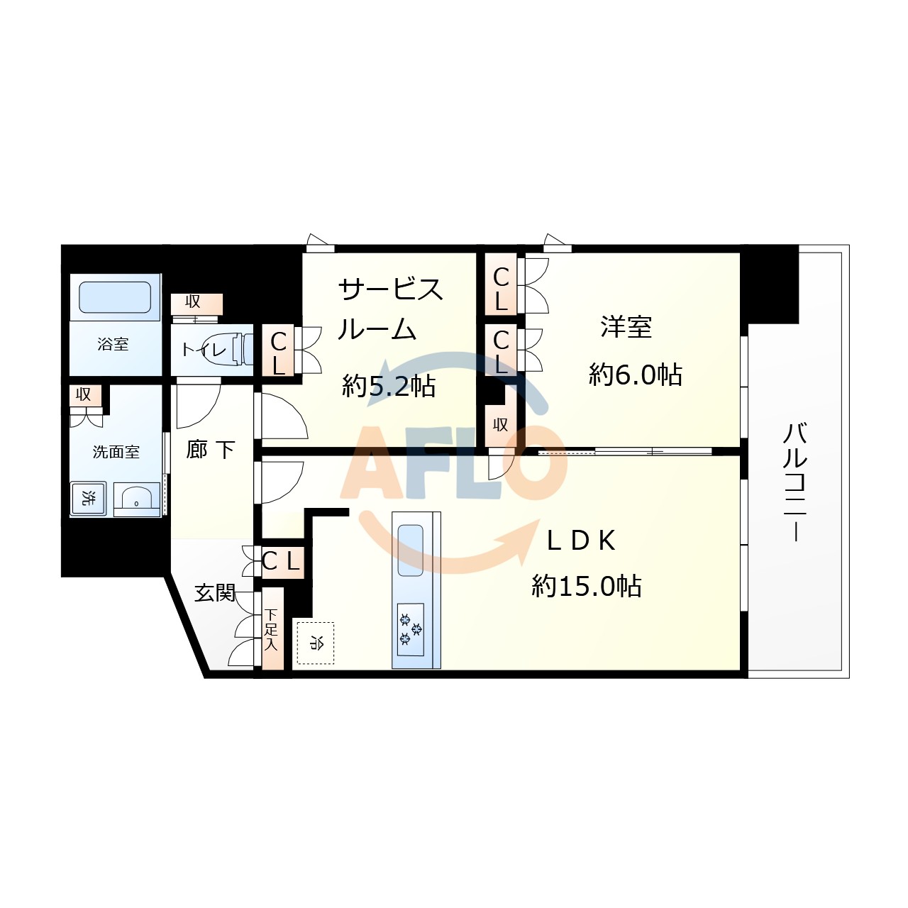 Noire北堀江の間取り写真