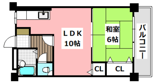 茨木市玉櫛のマンションの間取り