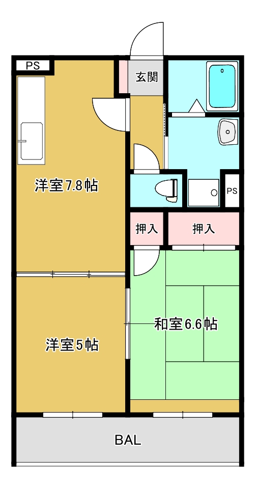 川崎市多摩区生田のマンションの間取り