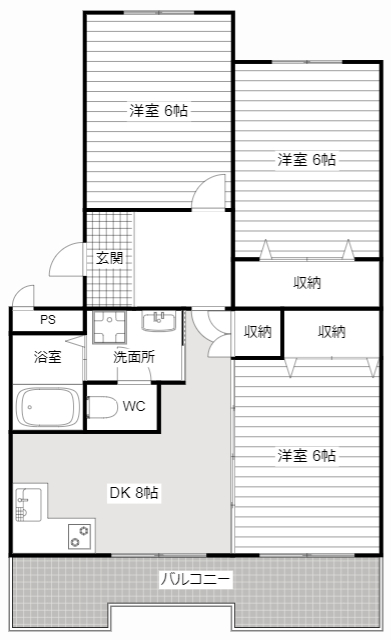 セントラルハイツB棟の間取り