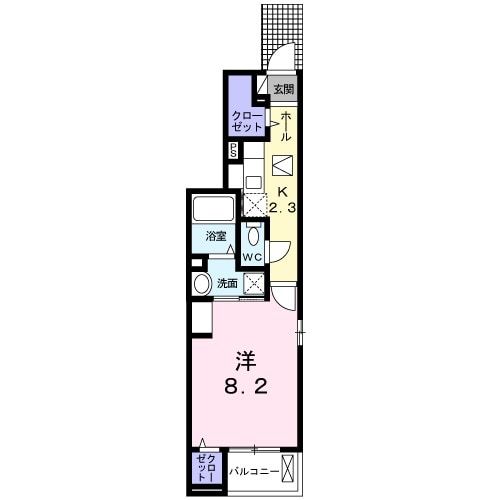 熊本県八代市八幡町（アパート）の賃貸物件の間取り