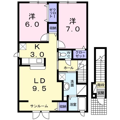 シェルオーロラ　IIの間取り