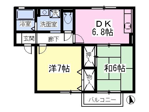 ハイツ翠香Ｂの間取り