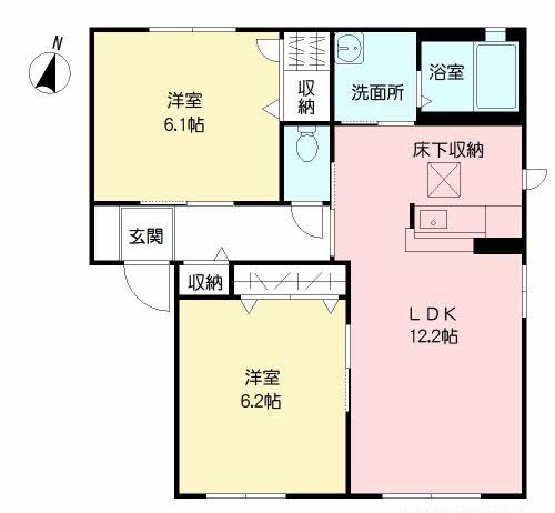 グリーンパーク大刀洗B棟の間取り