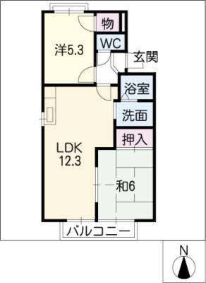 ジュネス東山台Ｂ棟の間取り