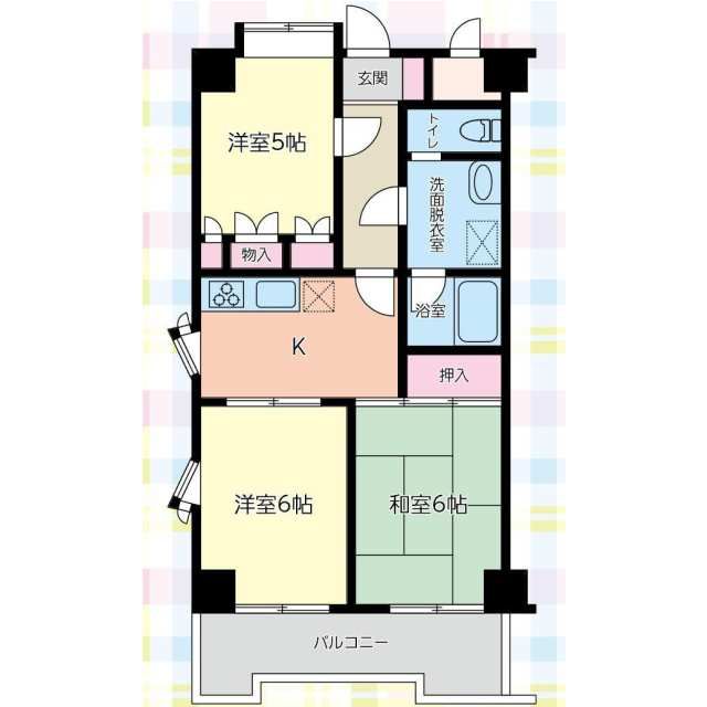 千葉市若葉区都賀のマンションの間取り