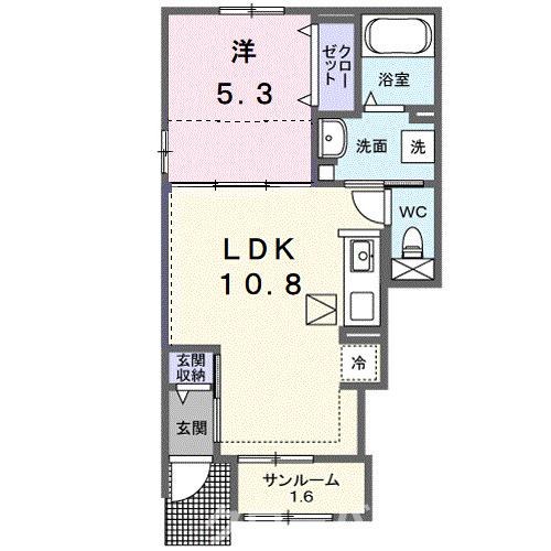 丸亀市今津町のアパートの間取り