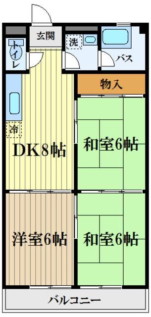 青梅市河辺町のマンションの間取り