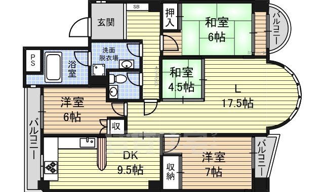 【シティアーク徳川の間取り】