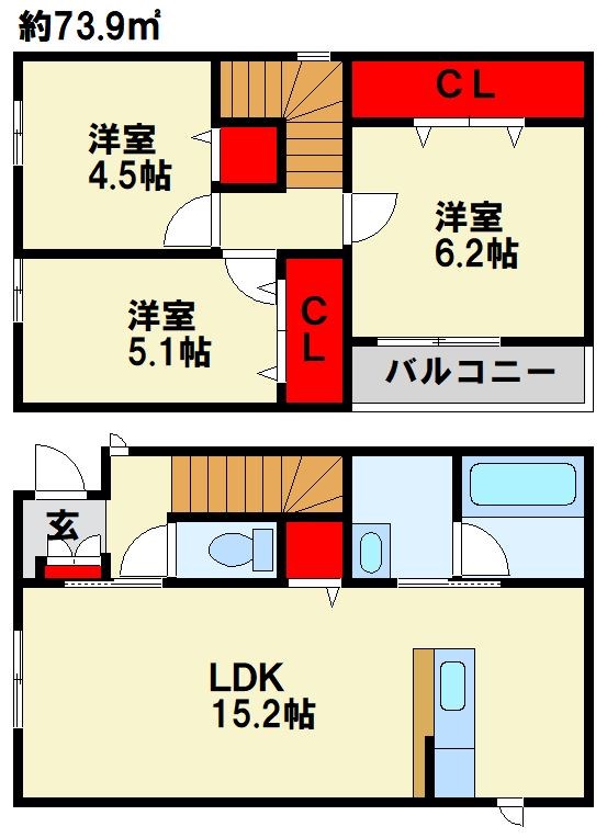 サンラプロ二島Aの間取り