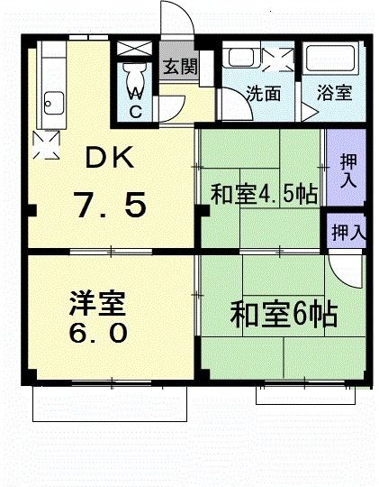 高石市取石のアパートの間取り