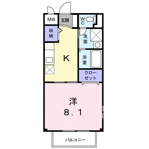 姶良市加治木町木田のアパートの間取り