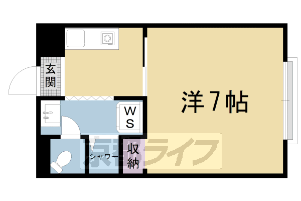 京都市北区衣笠赤阪町のアパートの間取り