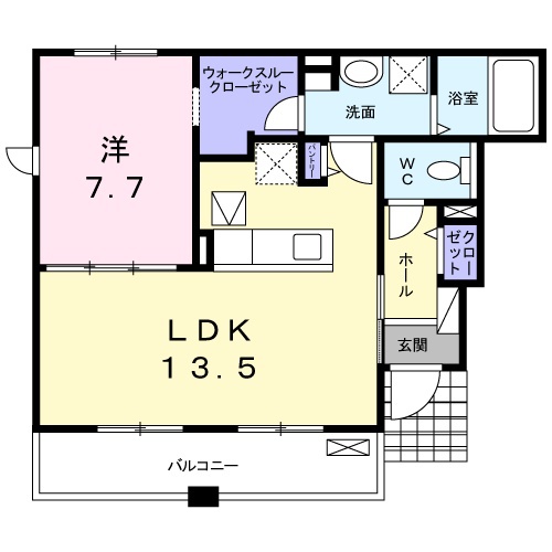 広島市安佐北区亀山のアパートの間取り