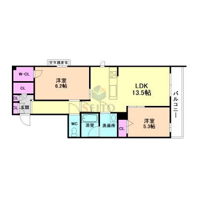 大阪市淀川区木川西のマンションの間取り